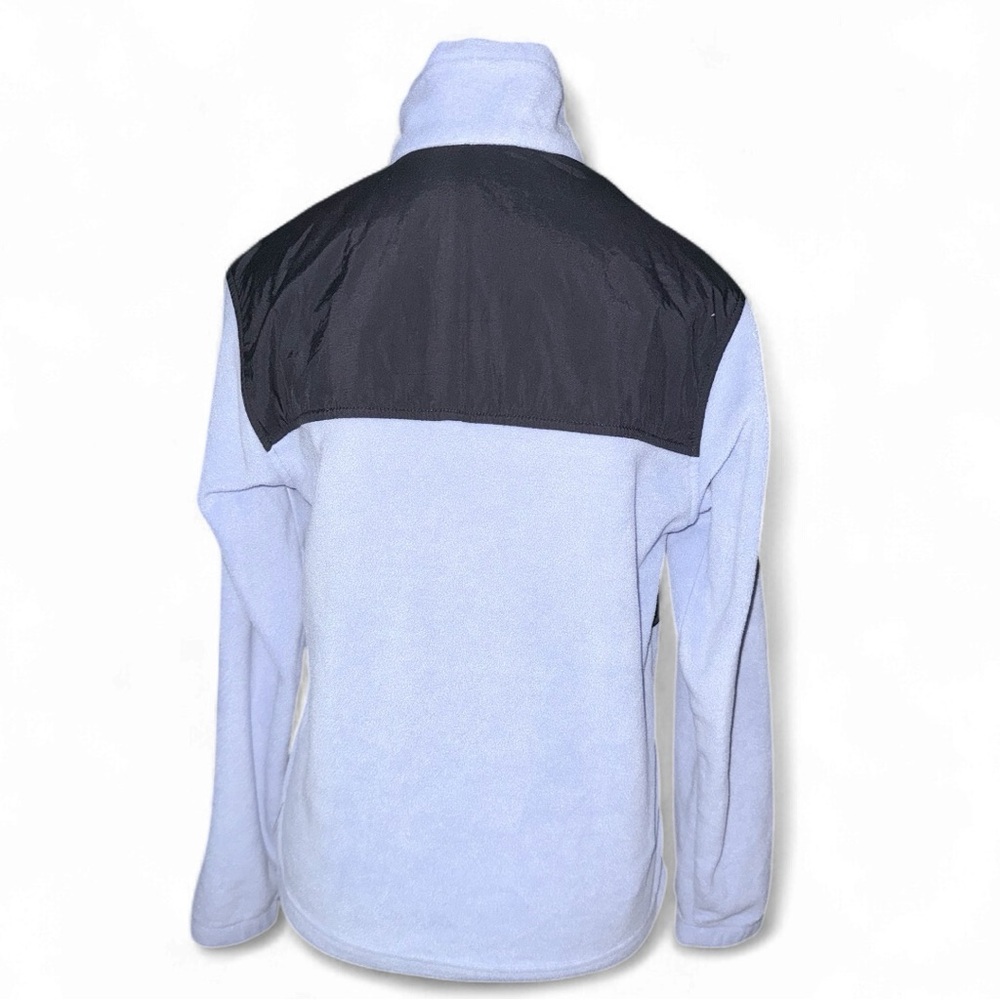 Columbia Women’s Light Purple Fleece Jacket with Black Nylon Overlay-Size: Small - Picture 2 of 4